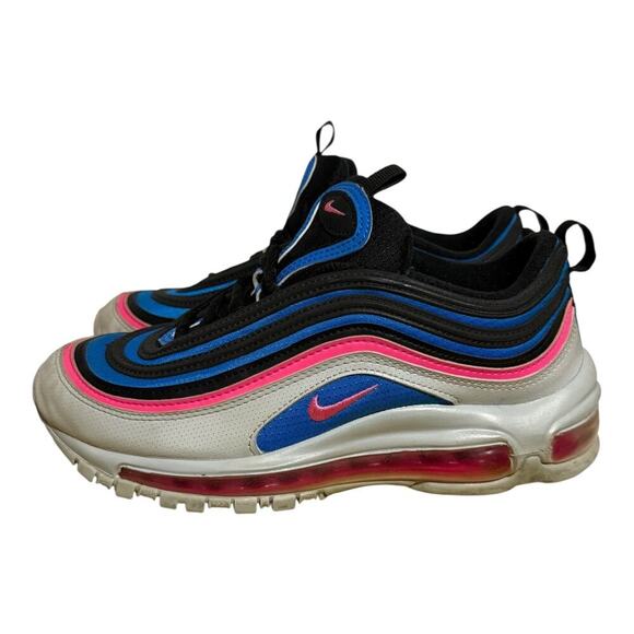 Nike Air Max 97 GS Black Pink Racer Blue White Youth Size 5Y Women's 6.5 Sneaker - Picture 3 of 7